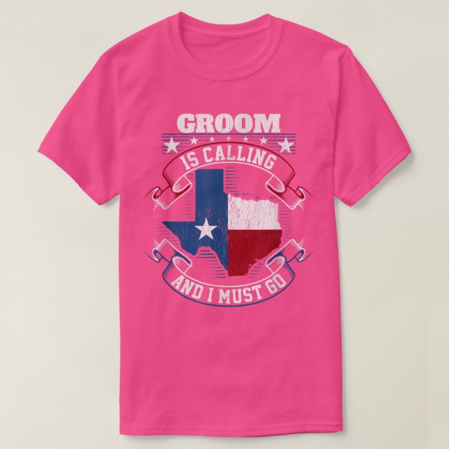 Camiseta Chá do Noivo Está Chamando E Eu Devo Ir  (Frente do Design)