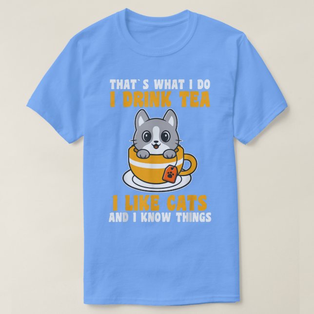 Camiseta Chá e Gatos  (Frente do Design)