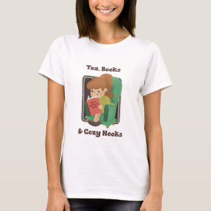 Camiseta Chá, Livros e Cantos Aconchegantes Casa com Estéti