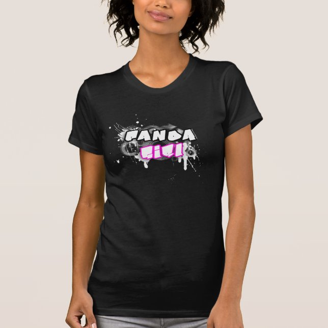 Camiseta Chá preto da menina da panda (Frente)