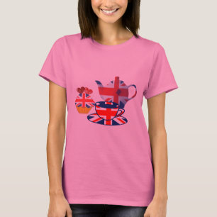 Camiseta Chá-tempo inglês, presentes da arte de Union Jac