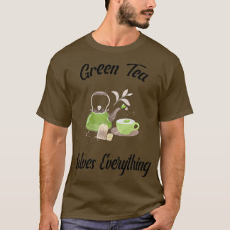 Camiseta Chá verde resolve tudo Chá de chá Teabag