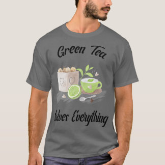 Camiseta Chá verde resolve tudo Chá de chá Teabag