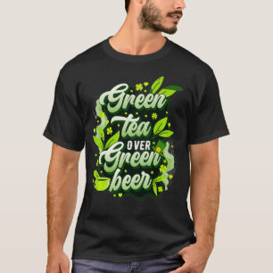 Camiseta Chá Verde Sobre Dia de São Patrício De Cerveja Ver