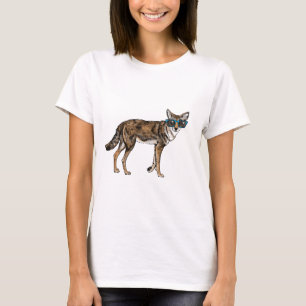Camiseta Chacal engraçado do hipster com óculos de sol