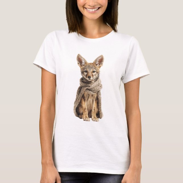 Camiseta Chacalzinho Fofo com Cachecol de Tricô Aconchegant (Frente)