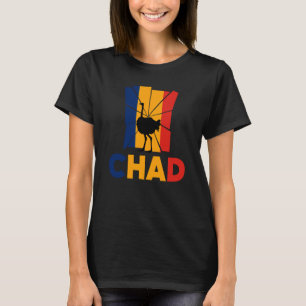 Camiseta Chad Chadian Chad Bandeira Avestruz Animal Silhuet