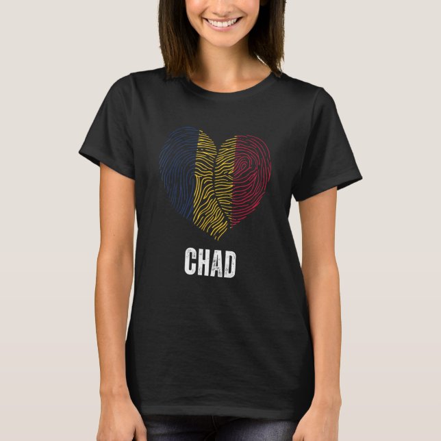 Camiseta Chad Flag Chade Flag DNA Chad Heart (Frente)