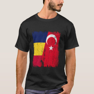 Camiseta Chad Turquia Meia Bandeira Turquia Chadiano Turco