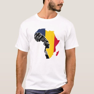 Camiseta Chade Bandeira do Chade África Mapa Patrimônio 