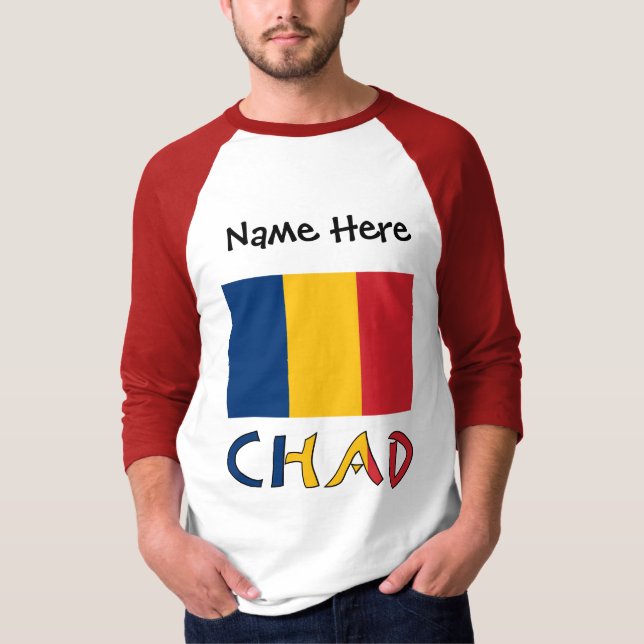 Camiseta Chade e Bandeira do Chade Personalizadas (Frente)
