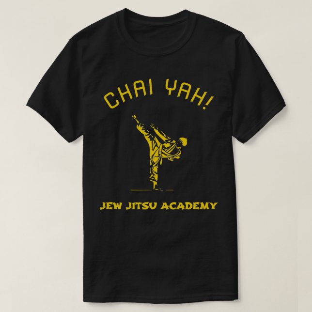 Camiseta Chai Yah Jew Jitsu Academia Engraçada Jewish Marti (Frente do Design)