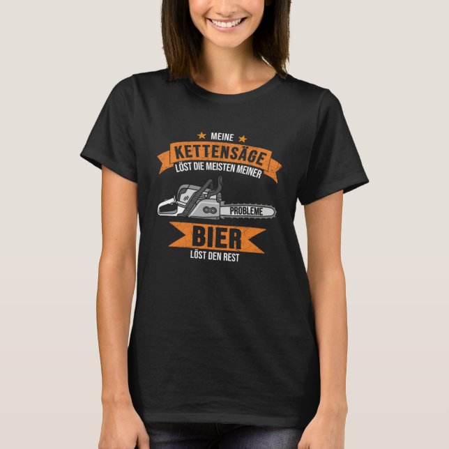 Camiseta Chainsaw Beer Petrol Wood Chainsaw (Frente)