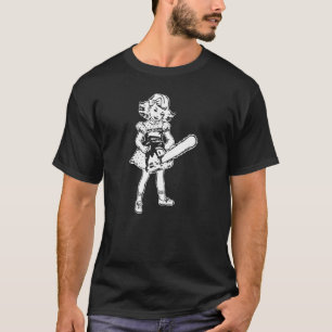 Camiseta Chainsaw Girl, Goth Punk Emo Cute Evil Horror Fan