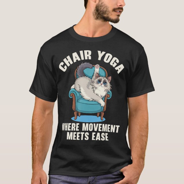 Camiseta Chair Yoga Exercise Zen Fitness Workout Yoga Instr (Frente)