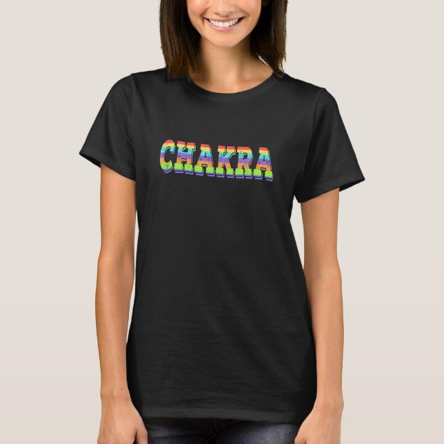 Camiseta Chakra Alinhado  Pontos de Chakra Yoga Espiritual (Frente)
