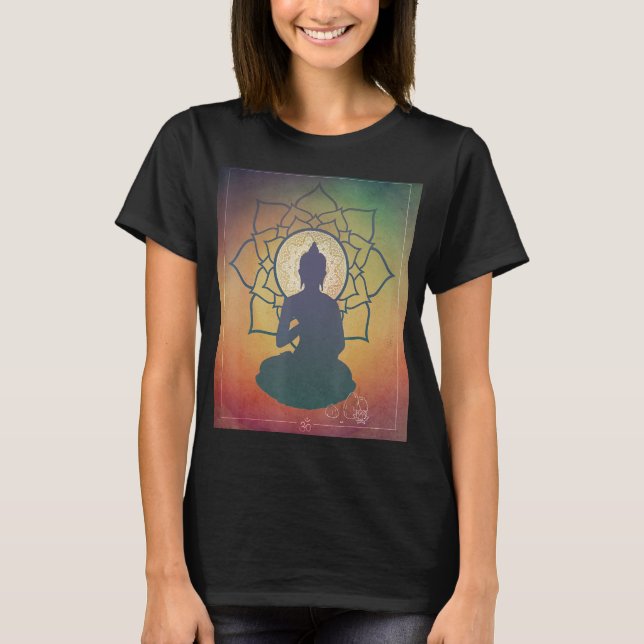 Camiseta Chakra Buddha Colorida 7 - Mandala Lotus  (Frente)