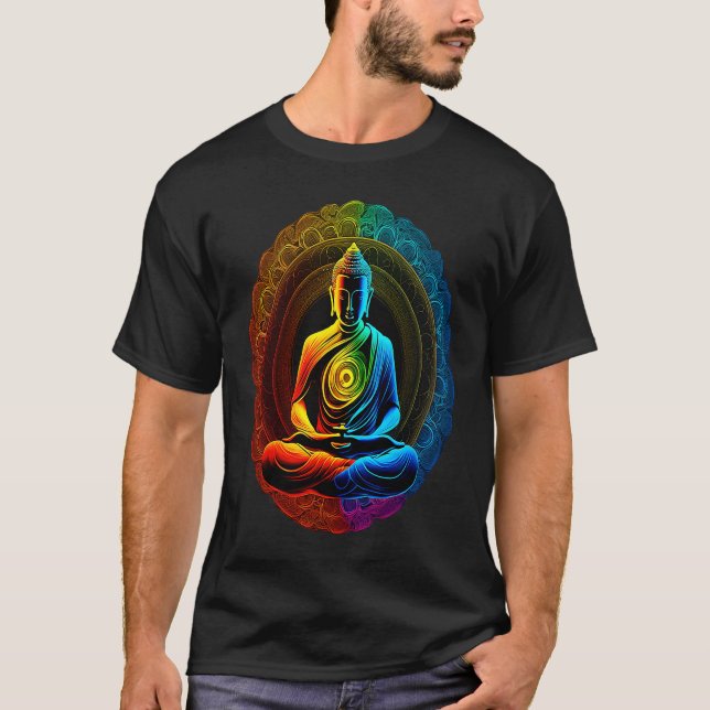 Camiseta Chakra Rainbow Buddha Circle (Frente)