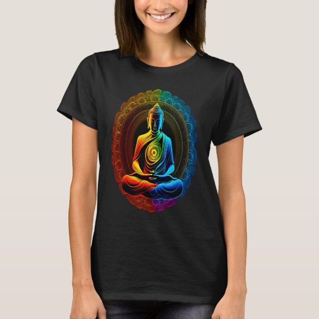 Camiseta Chakra Rainbow Buddha Circle (Frente)