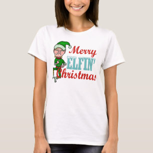 Camiseta Chalaça Elfin alegre engraçada do Natal
