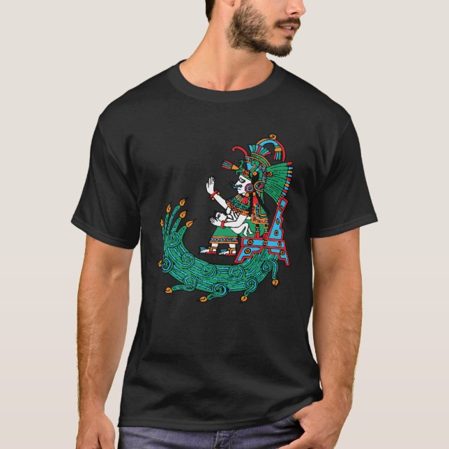 Camiseta Chalchiuhtlicue - Deusa das Águas Flutuantes (Frente)