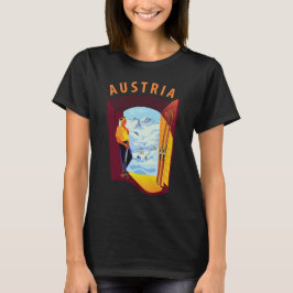 Camiseta Chalé de Esqui na Áustria Vista Viagem Retro