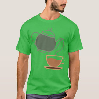 Camiseta Chaleira e xícara Silhueta vintage Vintageea