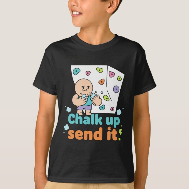 Camiseta Chalk Up Send It Escalada em Rocha Bouldering Dive (Frente)