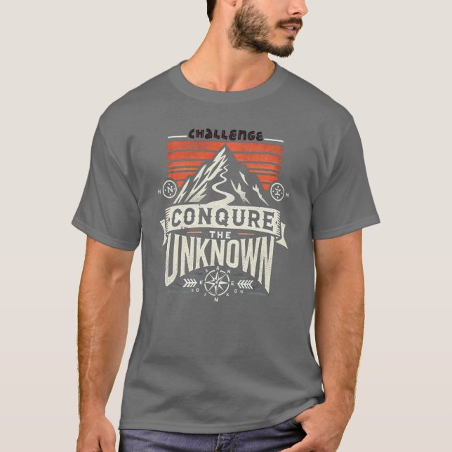 Camiseta "Challenge T-Shirt: conquiste o desconhecido" (Frente)