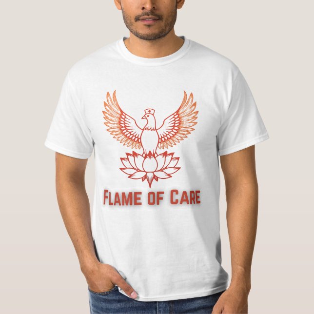 Camiseta Chama de atenção - Enfermeira Phoenix Design (Frente)