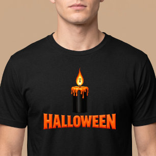 Camiseta Chama de Vela de Halloween