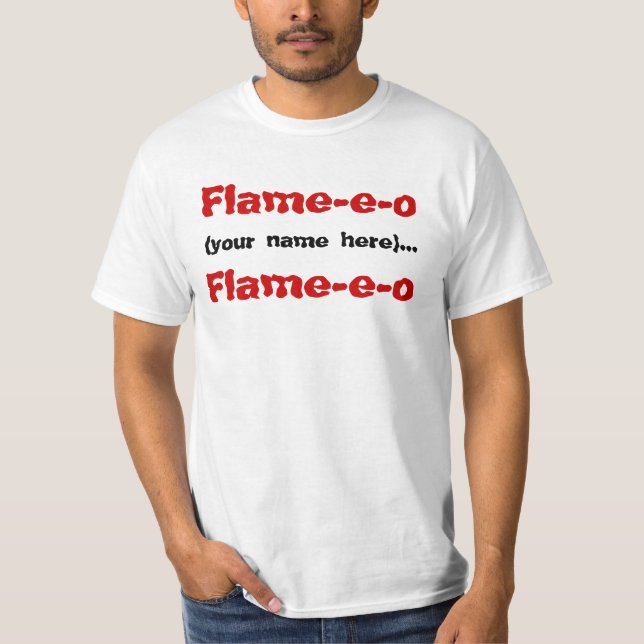 Camiseta Chama-e-o, (seu nome aqui)…, Chama-e-o (Frente)
