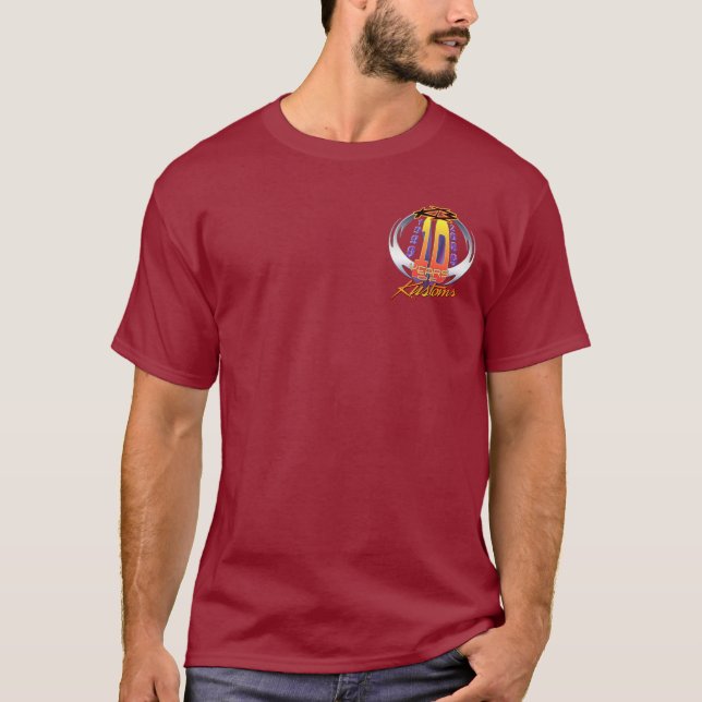 Camiseta chama real rasgada 10yr Divco LineArt-2sides-dark (Frente)