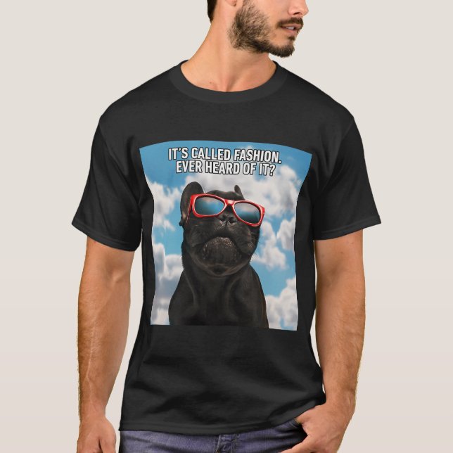 Camiseta Chama-se moda cachorro engraçado (Frente)