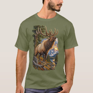 Camiseta Chamada da Natureza – Velho Touro Alce Selvagem