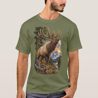 Camiseta Chamada da Natureza – Velho Touro Alce Selvagem