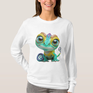 Camiseta Chamada de Cartoon Bonita Com Olhos Grandes | Colo