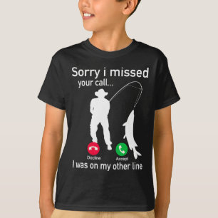 Camiseta Chamada de telefone de pesca com linha de pesca -