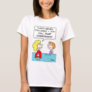 Camiseta chamada overdrawn do caixeiro de banco isso