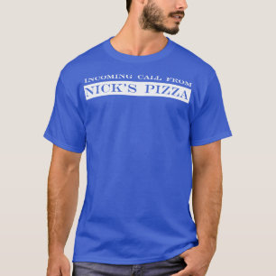 Camiseta chamada recebida de nicks pizza