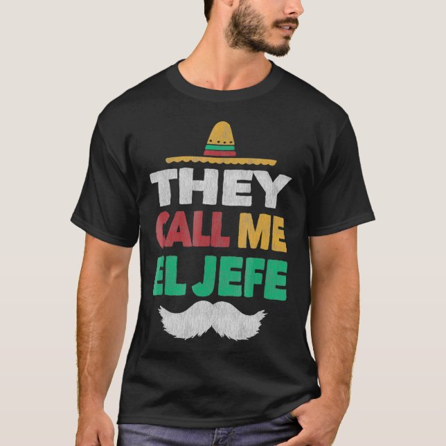 Camiseta Chamam-Me El Jefe Fiesta Bragging Chefe Hat (Frente)
