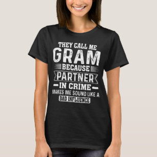 Camiseta Chamam-Me Gram Dia de as mães Vovó Humor