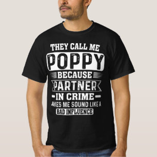 Camiseta Chamam-Me Parceiro Poppy No Dia de os pais Do Crim