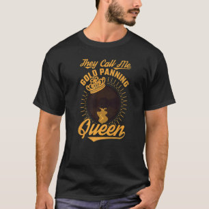 Camiseta Chamam-me Prospector Dourado da Rainha Panorâmica
