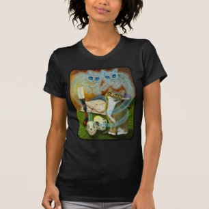 Camiseta Chamando o t-shirt gótico dos gatos do fantasma