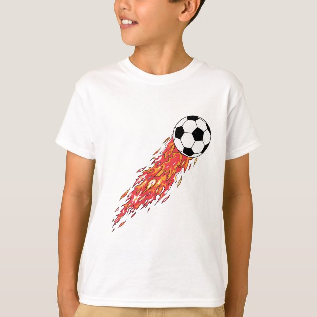 Camiseta chamas bola de futebol (Frente)