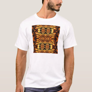 Camiseta chamas cor de laranja Padrão tribal do totem nativ