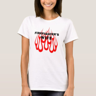Camiseta Chamas da esposa de um sapador-bombeiro