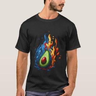 Camiseta Chamas de Abacate Vegano Vegetariano Dieta Saudáve