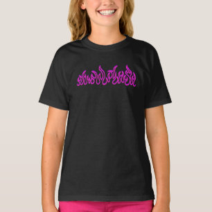 Camiseta Chamas de Fogo Roxo Rosa Contorno de Chamas
